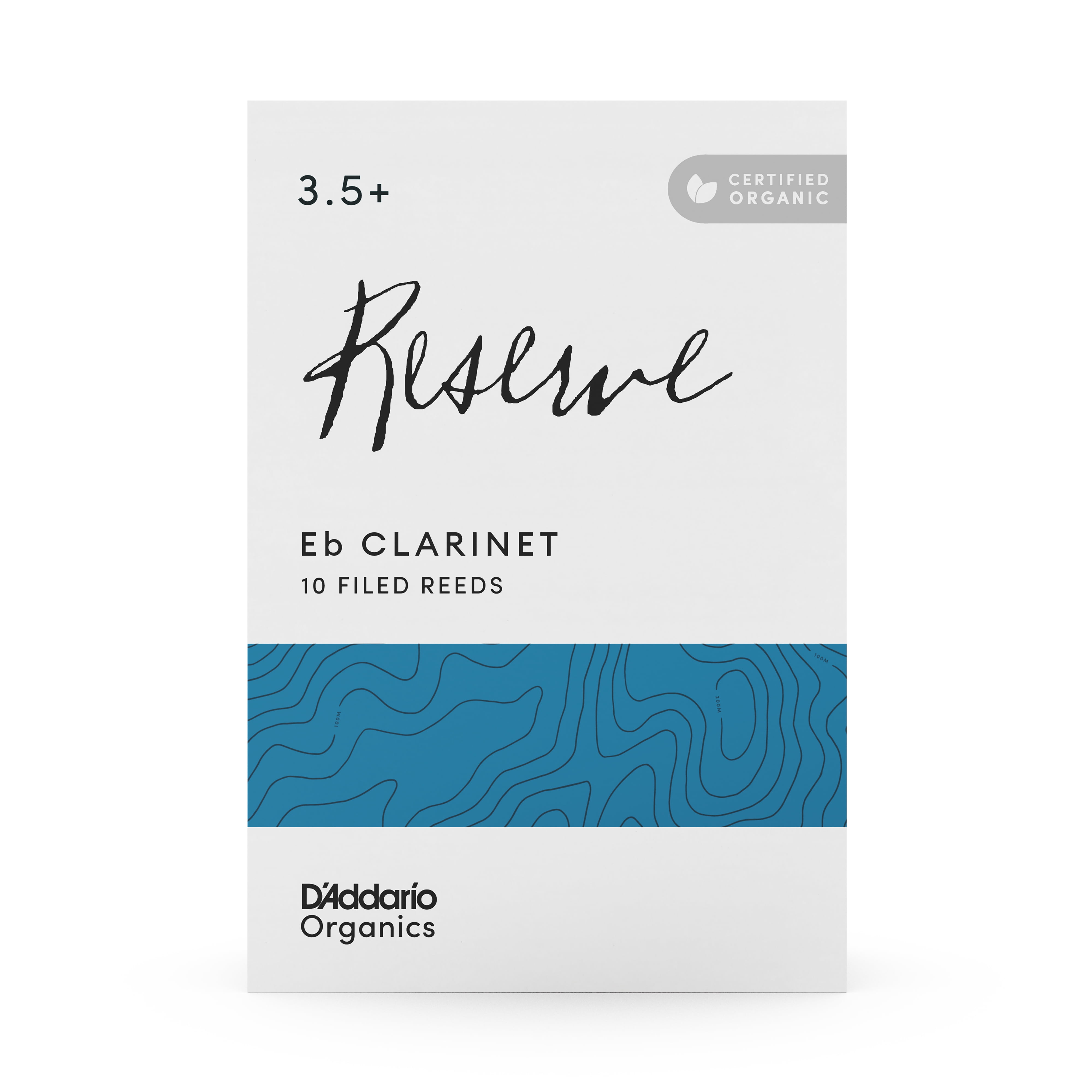 D'Addario Organic Reserve Eb Clarinet Reeds, Box of 10, Strength 3.5+