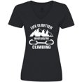 thumbnail image 3 of Inktastic Rock Climbing Mountains Women's V-Neck T-Shirt, 3 of 5