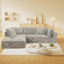 Cloud Couch Sectional with L-Shape Chaise, Modular Deep Seat Sofa, No Assembly Required Upholstered Couches for Living Room & Bedroom, Antique Grey