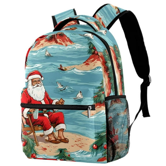 Lightweight Backpack Beach Santa Claus School Bag Travel Laptop Daypack for Men Women Casual Rucksack
