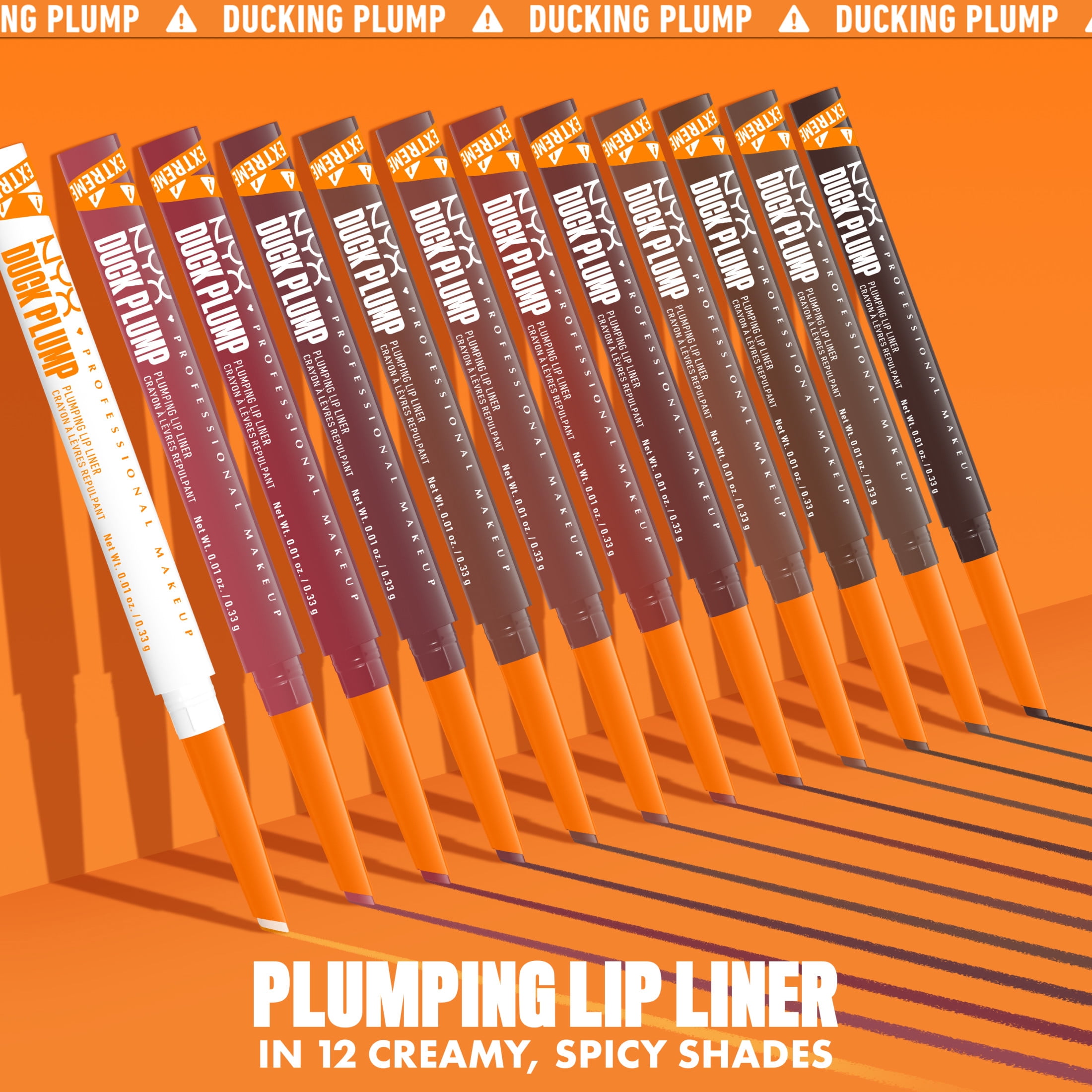 NYX Professional Makeup Duck Plump Long-Lasting Vegan Plumping Lip Liner Pencil, Up to 10 HR Wear, Matte Finish, Swollen Spice, Warm Nude, 0.01 oz