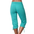 thumbnail image 4 of Capri Pants for Women Summer Casual Elastic Mid Waist Drawstring Cropped Sweatpants with Pockets, 4 of 4