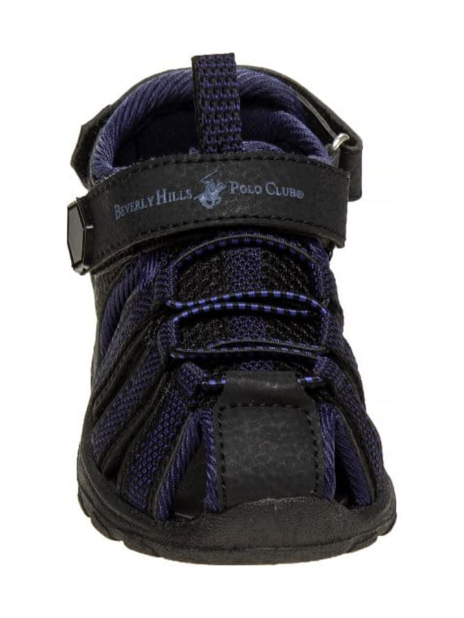 Beverly Hills Polo Club Boys Fisherman-Style Sport Sandals (Little Kid Sizes) - Black/Navy, 12