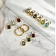 thumbnail image 4 of JeenMata Aros de 2 Quilates con Bisel de Zafiro Azul y Talla Esmeralda, con Piedra Natal de Septiembre, Chapados en Oro Amarillo, 4 of 8