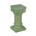 thumbnail image 1 of Verdigris Finish Solid Concrete Roman Ionic Column Pillar Mini Statue Pedestal 8.25 Inches High, 1 of 5
