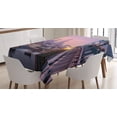 thumbnail image 1 of Ambesonne American Tablecloth Rectangular Table Cover, Train in Philadelphia, 60"x90", Purple Blue, 1 of 3