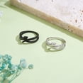 thumbnail image 4 of 2pcs 2 color Alloy Snake Open Cuff Rings set for Women Gunmetal & Platinum Size 6(16.5mm) 1pc/color, 4 of 7