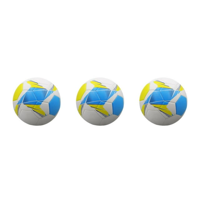Transemion Durable Football Goal For Wide And Fun Soccer Games Teamwork PVC Soccer Balls Ball Soccer Training Portable Competitive light blue No.4 3Set