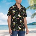 thumbnail image 5 of Xecao Bees print Hawaiian shirt - a stylish short-sleeve button-down for men, perfect for casual beach and tropical outings., 5 of 9