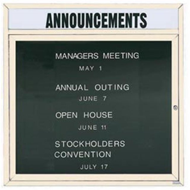 Aarco Products ADC3636HIIV Illuminated Enclosed Directory Board - Ivory