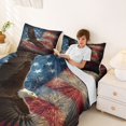 thumbnail image 3 of Manfei Wild Bald Eagle Queen Sheets,Retro Us Flag Queen Sheet Sets,Red Navy,4-Piece,1 Flat Sheet, 1 Fitted Sheet and 2 Pillowcases, 3 of 6