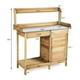 thumbnail image 2 of Costway Outdoor Potting Bench Garden Wooden Work Station Metal Tabletop Cabinet Drawer, 2 of 10