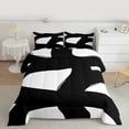 thumbnail image 2 of Homewish Abstract Stripes Lines Queen Comforter Set,Minimalist Geometric Bedding Sets,White Black Bedding Comforter Set For Boys Teens,Ultra Soft Home Decor,3pcs, 2 of 8