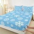 thumbnail image 3 of Homewish White Snowflake 4pcs Bed Sheets For Preppy Children Kids,Merry Christmas King Sheets,Happy Winter Xmas Super Cozy Sheet Set,Luxury Bedroom Decor, 3 of 7