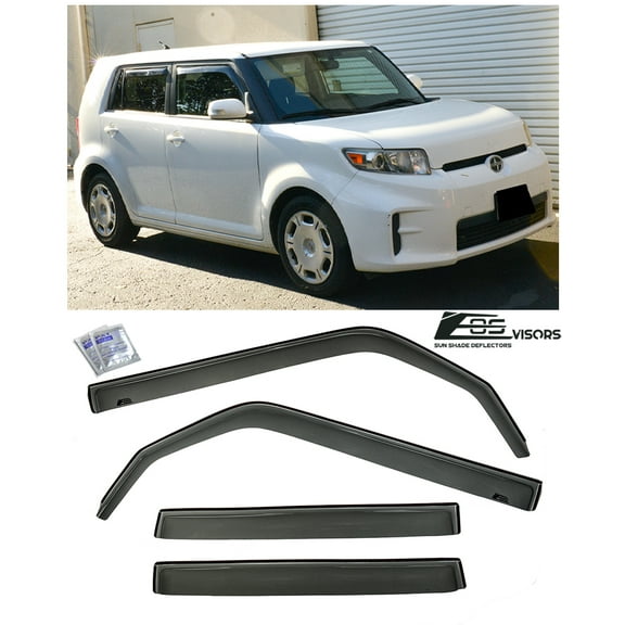 for 2008-2015 Scion xB | EOS Visors JDM in-Channel Style Smoke Tinted Side Vents Window Rain Guard Deflectors