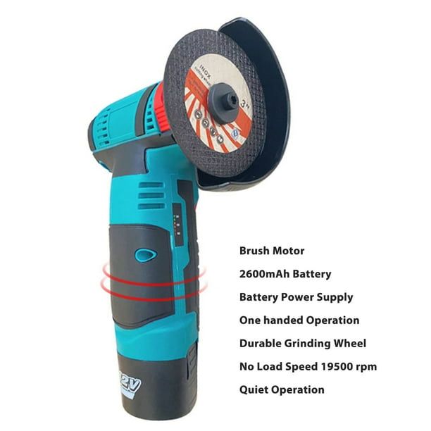 12V Brush Mini Angle Grinder Quiet Operation 19500rpm High Speed