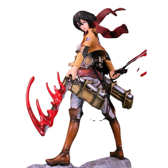 Attack on Giant Battle Damage Edition Liangchen Mikasa Double Headed Carving Handmade Model