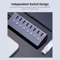 thumbnail image 3 of USB Multifuncional 8 Puertos USB Hub USB Extension Converter Con 7 Puertos de expansión USB3.0 1 Puerto de Carga Interruptores Independientes, 3 of 7