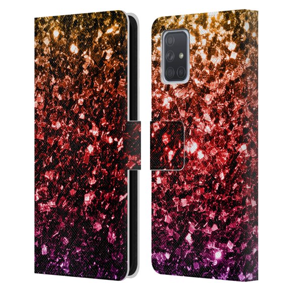 Head Case Designs Officially Licensed PLdesign Glitter Sparkles Rainbow Leather Book Wallet Case Cover Compatible with Samsung Galaxy A71 (2019)