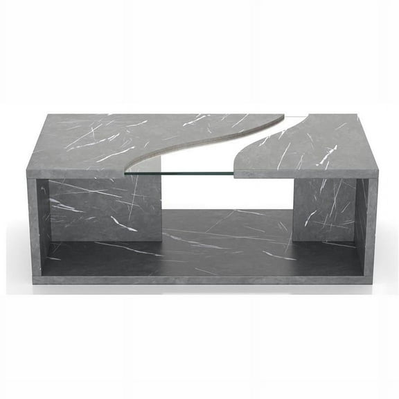 Furniture of America Lenu Contemporary Wood Storage Coffee Table in Gray