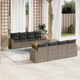 thumbnail image 1 of vidaXL 9 Piece Garden Sofa Set with Cushions Grey Poly Rattan, 1 of 5