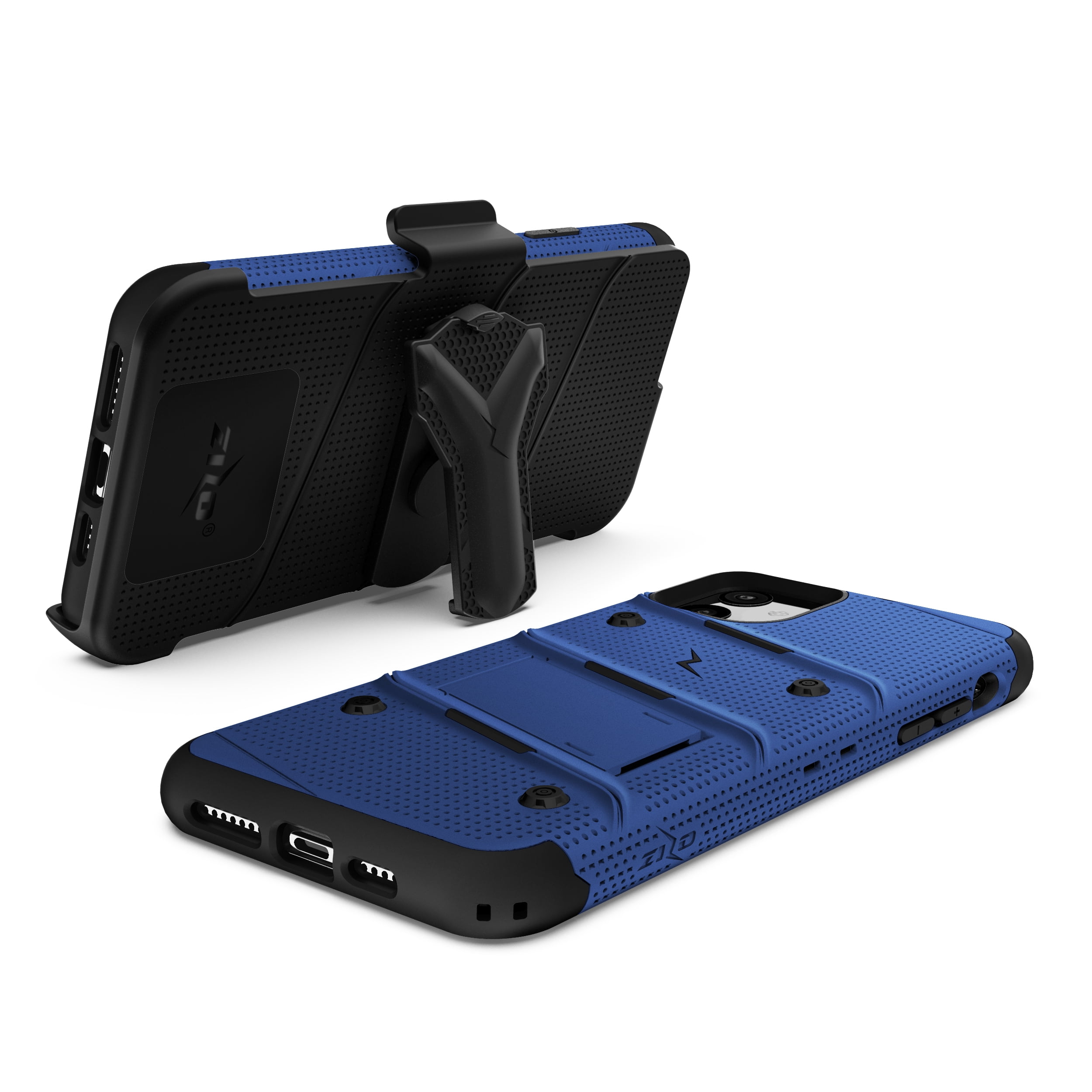 ZIZO BOLT Series iPhone 11 Case - Heavy-duty Military-grade Drop Protection w/ Kickstand Included Belt Clip Holster Tempered Glass Lanyard - Blue