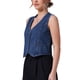 thumbnail image 4 of CHAQUETA DE JEAN SIN MANGAS PARA MUJER INSPIRADA CHIC, CON ESCOTE EN V Y BOTONES, VESTIDO DE DENIM CORTO, TAMAÑO L, AZUL OSCURO, 4 of 6