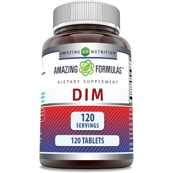 Amazing Formulas DIM (Diindolylmethane) 100mg 120 Tablets Supplement | Non-GMO | Gluten Free | Made in USA