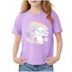 thumbnail image 2 of Blusas y camisas de manga corta con cuello redondo para niños Camiseta de verano de manga corta estampada para niñas Jersey elegante de cuello redondo para niñas Top de algodón para niños, 2 of 6