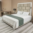 thumbnail image 1 of Moroccan Bed Runner, Geometric Hexagonal Pattern Stars Style Eastern Zellige Art, Decorative Accent Bedding Scarf for Hotels Homes and Guestrooms, Queen, Green Blue Black, by Ambesonne, 1 of 2