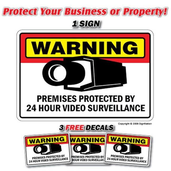 24 HOUR VIDEO SURVEILLANCE SMILE YOU'RE ON CAMERA SECURITY SIGNS 8x12   NEW 3 
