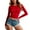 Red, variant on Bibifish Womens T-Shirts Red Long Sleeve Crewneck Tee Shirts Slim Fit Breathable Trendy Sports Workout Outwear Tops For Ladies