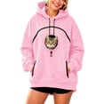 thumbnail image 2 of GIHAVUR Women'S Pet Hoodie with Cat Carrying Pocket and Hand Pockets Pullover Sweatshirt Side Zip Pocket Trendy Streetwear Top, 2 of 4