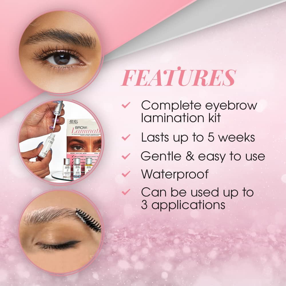 Ardell Brow Lamination Kit, Waterproof Brow Lamination Set with Perming, Setting Solutions, and Nourishing Oil