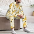 thumbnail image 7 of Naloa Banana Men’s Pajamas Set - Long Sleeve Button Down Sleep Shirt and Pajama Bottoms Sleepwear Set-Small, 7 of 7