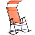 thumbnail image 1 of Costway Folding Rocking Chair Rocker Porch Zero Gravity Furniture Sunshade Canopy Orange, 1 of 10