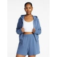 thumbnail image 2 of Athletic Works Women's Mineral Wash French Terry Cropped Zip Hoodie, Size XS-XXXL, 2 of 7