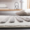 thumbnail image 4 of SAFAVIEH Urban Femie High Low Circle Striped with Fringe Runner Rug, Grey/Light Grey, 2'2" x 8', 4 of 8