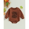 thumbnail image 2 of Hirigin Baby Romper, Long Sleeve Letters Bat Pumpkin Print Halloween Bodysuit, 2 of 9