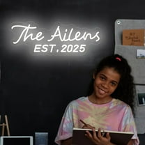 UPONRAY Two Lines Custom Neon Signs, Usb Powered with Adjustable Brightness Wall Decor for Gifts, Cool White, 14 inch