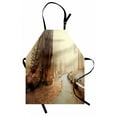 thumbnail image 1 of Landscape Apron Forest with Serene Giant Tree Body in the Foggy Forest Yosemite Mist Woodland Print, Unisex Kitchen Bib Apron with Adjustable Neck for Cooking Baking Gardening, Brown, by Ambesonne, 1 of 3