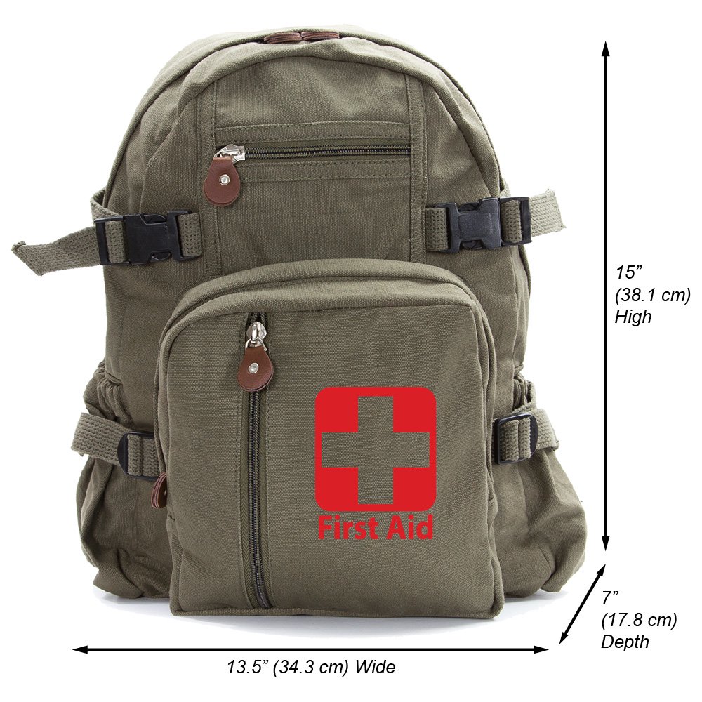 Army Force Gear First Aid Army Sport Heavyweight Cotton Canvas Backpack Bag