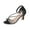 Black, variant on Gold Women'S One-Strap Pu High Heels, Round Toe Elegant Sandals With Rhinestone Accents For Special Events