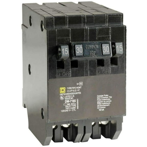 Square D HOMT1515230 Homeline 215Amp SinglePole 130Amp TwoPole Quad Circuit Breaker