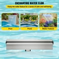 thumbnail image 4 of VEVOR Pool Fountain Stainless Steel Pool Waterfall 11.8" x 4.5" x 3.1"(W x D x H) with LED Strip Light Waterfall Spillway with Pipe Connector Rectangular Garden Outdoor, 4 of 9