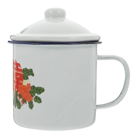 

1 Pc Enamel Tea Mug Retro Enamel Cup Practical Tea Storage Cup (White)