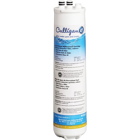 2-pack Culligan RC-EZ-1 Replacement Water Filter Cartridge - Under-Sink Filtration - 2 Pack — Standard US Plumbing Rough-In, Drop-In Replacement