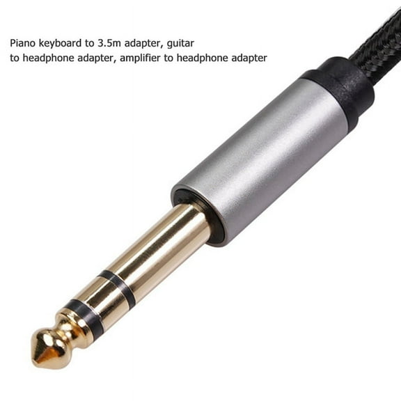 Audio Adapter 6.35mm 1/4 Male to 3.5mm 1/8 Female Stereo Jack for Amplifiers, Guitar, Keyboard Piano, Home Theater 30CM