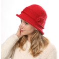 thumbnail image 4 of YooGuoGuo Wool Knit Bucket Hat for Women Vintage Elegant Floral Cloche Packable Warm Winter Caps for Cold Weather Gift, 4 of 7