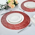 thumbnail image 5 of 15" Hollow Out Placemat for Dining Table, 4 Pcs Round PVC Placemats, Vinyl Non-Slip Heat Insulation Kitchen Washable Table Mat Cup Mat Dinner Table Decoration Hotel Restaurant Home Decor – Red, 5 of 7